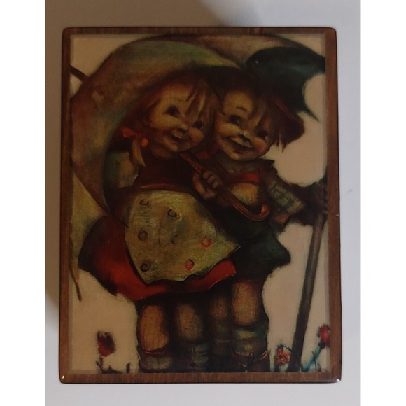 HUMMEL WOOD MUSIC BOX JEWELRY BOX PLAYS "..Call You‎ SWEETHEART" MADE ITALY #344 - Picture 1 of 7